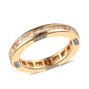 White Topaz Band Ring in Vermeil YG Over Sterling Silver (Size 11.0) 2.60 ctw